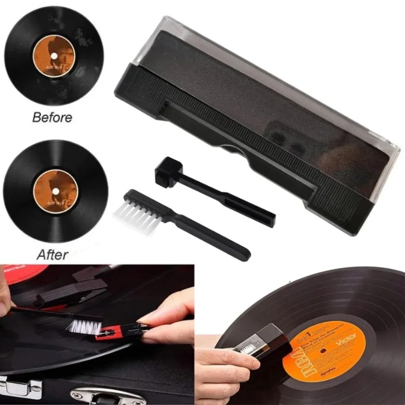 Audio Music Remove - Antistatisches Vinyl-Plattenreinigungsset mit Staubentfernungsbürste und Nadelbürste
