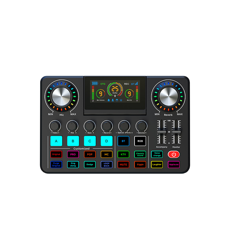 Audio Music Voice Changer - F668 Audio-Mixer, Live-Soundkarte mit DJ-Mixer-Effekten &