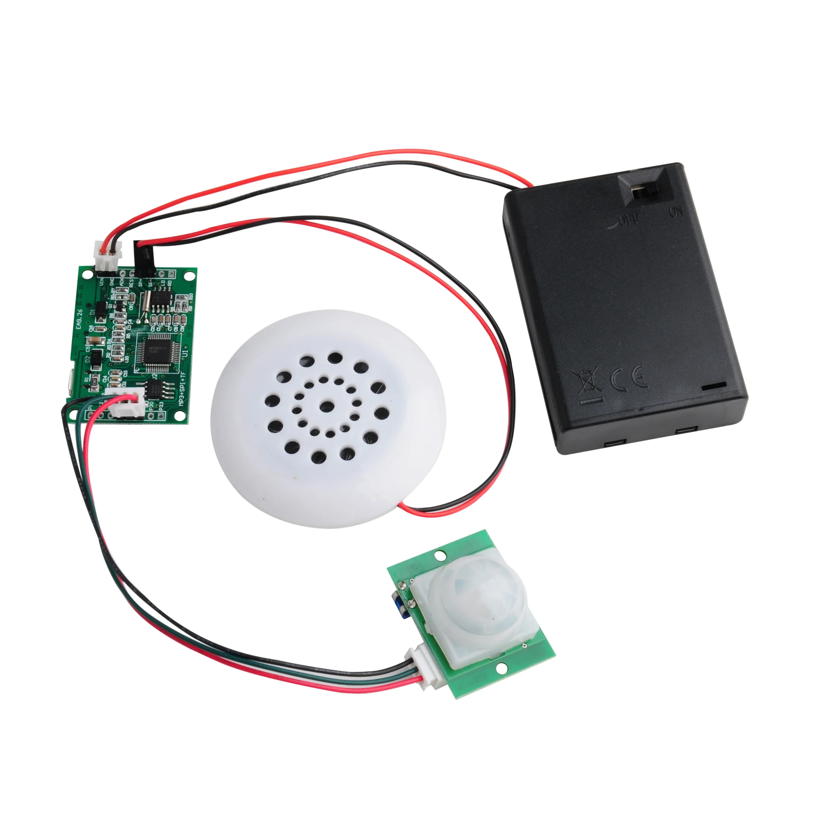 Audio Music Mp3 Downloader - MP3-Sprachmodul-Kit: DIY-Willkommensgerät mit Körper-Infrarot-Erkennung, USB-Musik-Download, Sicherheitsansage,