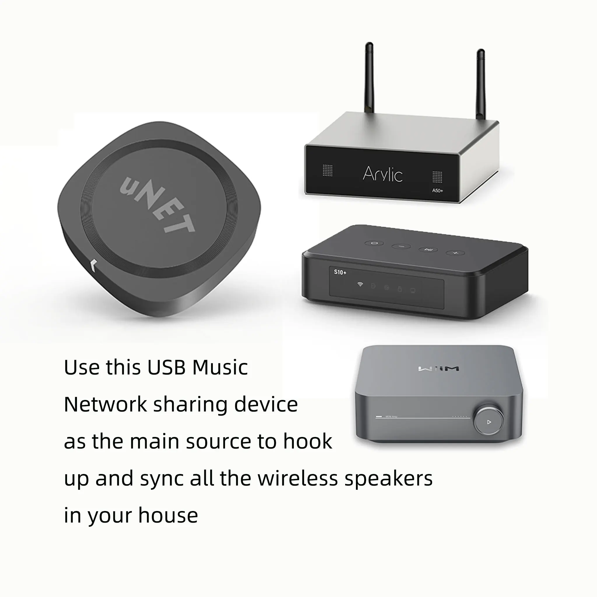Audio Music Network - Audiocast uNET - USB-Musik-Netzwerk-Sharing-Gerät USB-fähig für