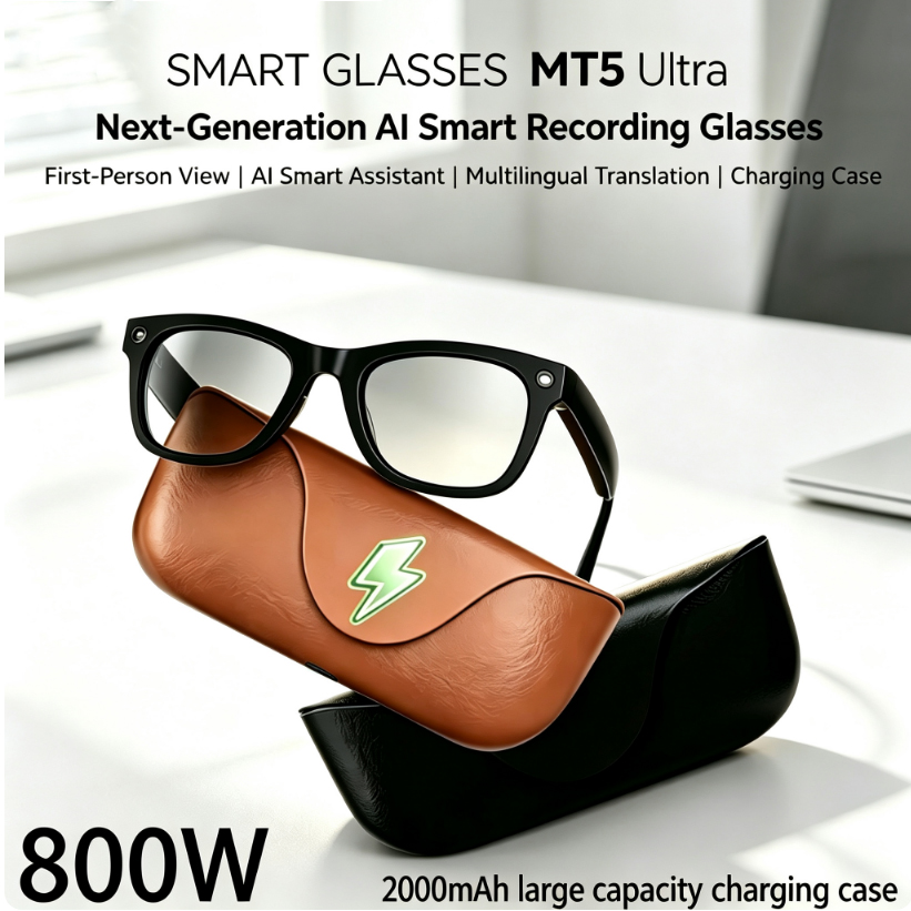 Audio With Music Ai - 2026 KI-Smart-Brille HD 800W Anti-Shake-Kamera KI-Dialog