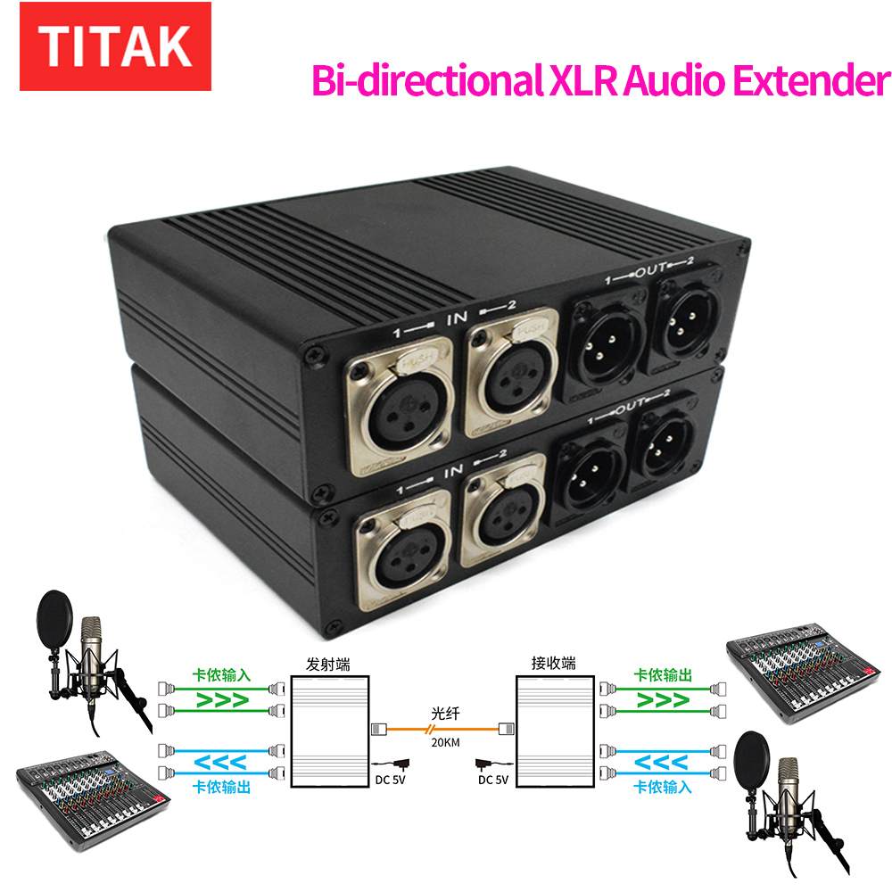 Cable Xlr Balanced - 2-Kanal XLR Audio-Glasfaser-Extender über FC-Glasfaserkabel 20