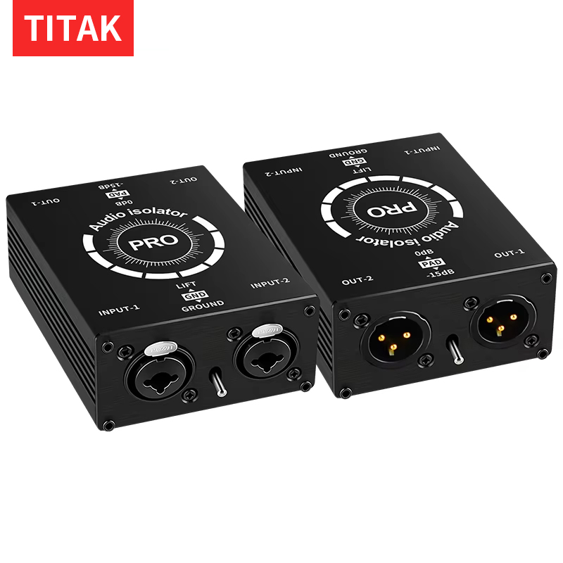 Audio Music Isolator - Professioneller 6,5mm XLR 2-Kanal Audio-Isolator, Stromrauschfilter