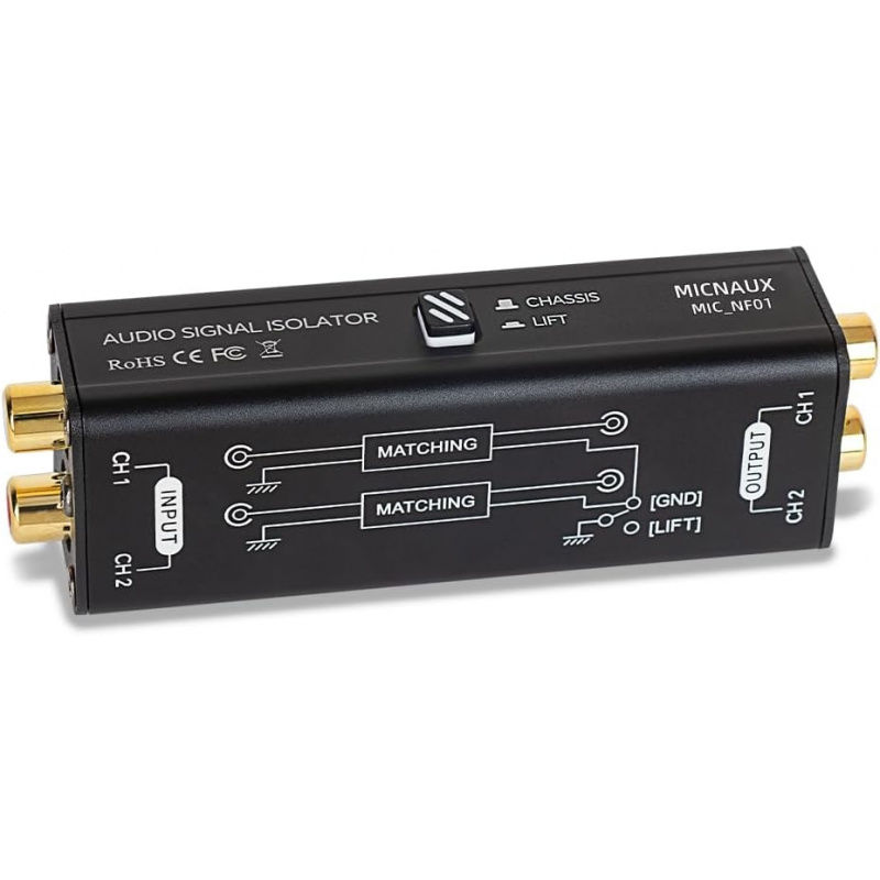 Audio Music Isolator - Professioneller Hum-Eliminator Audio-Signalisolator Rauschfilter Musikalisches Tragbares