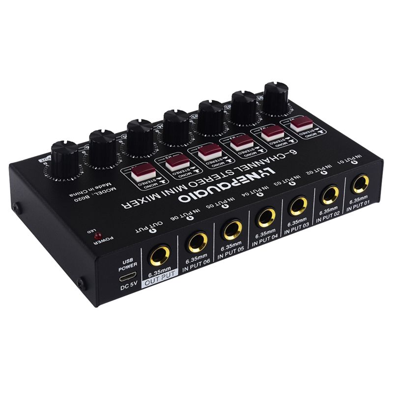 Audio And Music Mixer - Classic-Mini 6-Kanal Stereo-Audiomixer Musikinstrumenten-Mixer für Elektrische