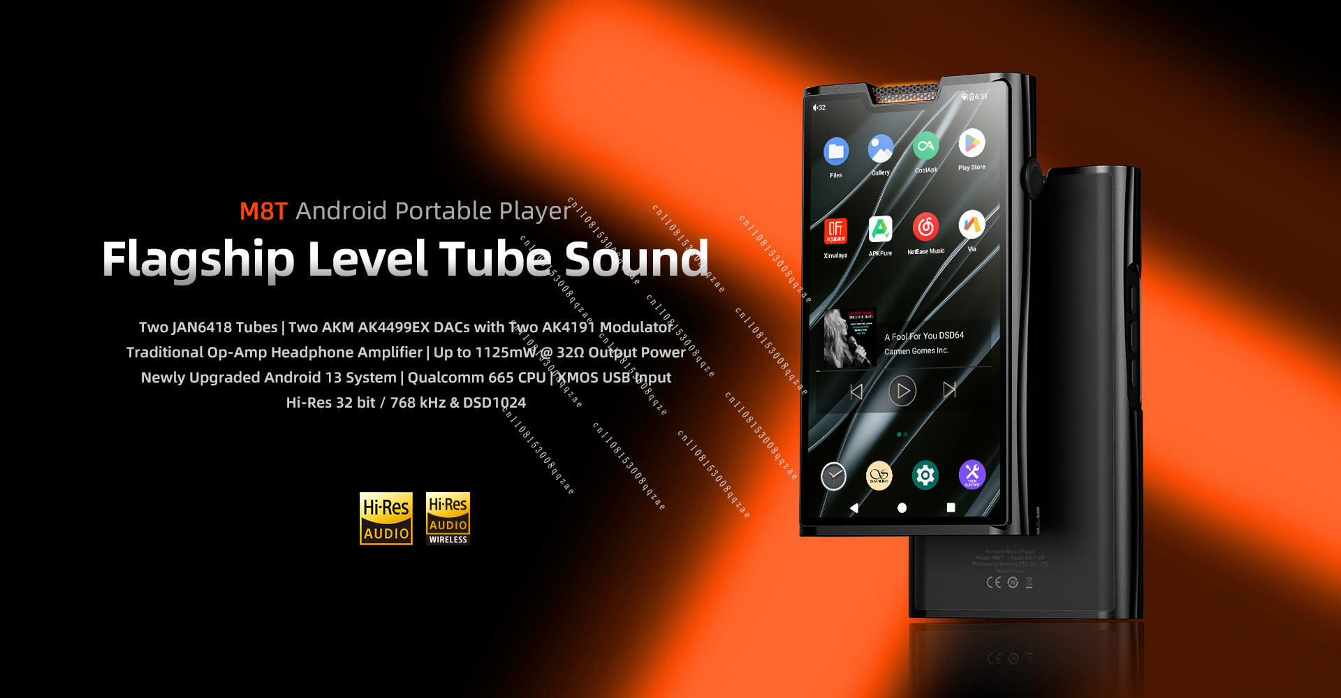 Audio Player With Youtube Music - M8T Flagship Tube Android Tragbarer HIFI-Musikplayer