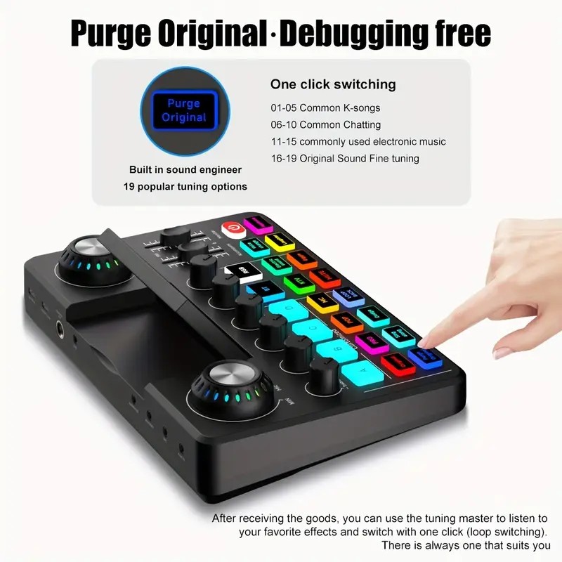 Audio Music Voice Changer - Audio-Mixer, Live-Soundkarte mit DJ-Mixer-Effekten & Stimmverzerrer,