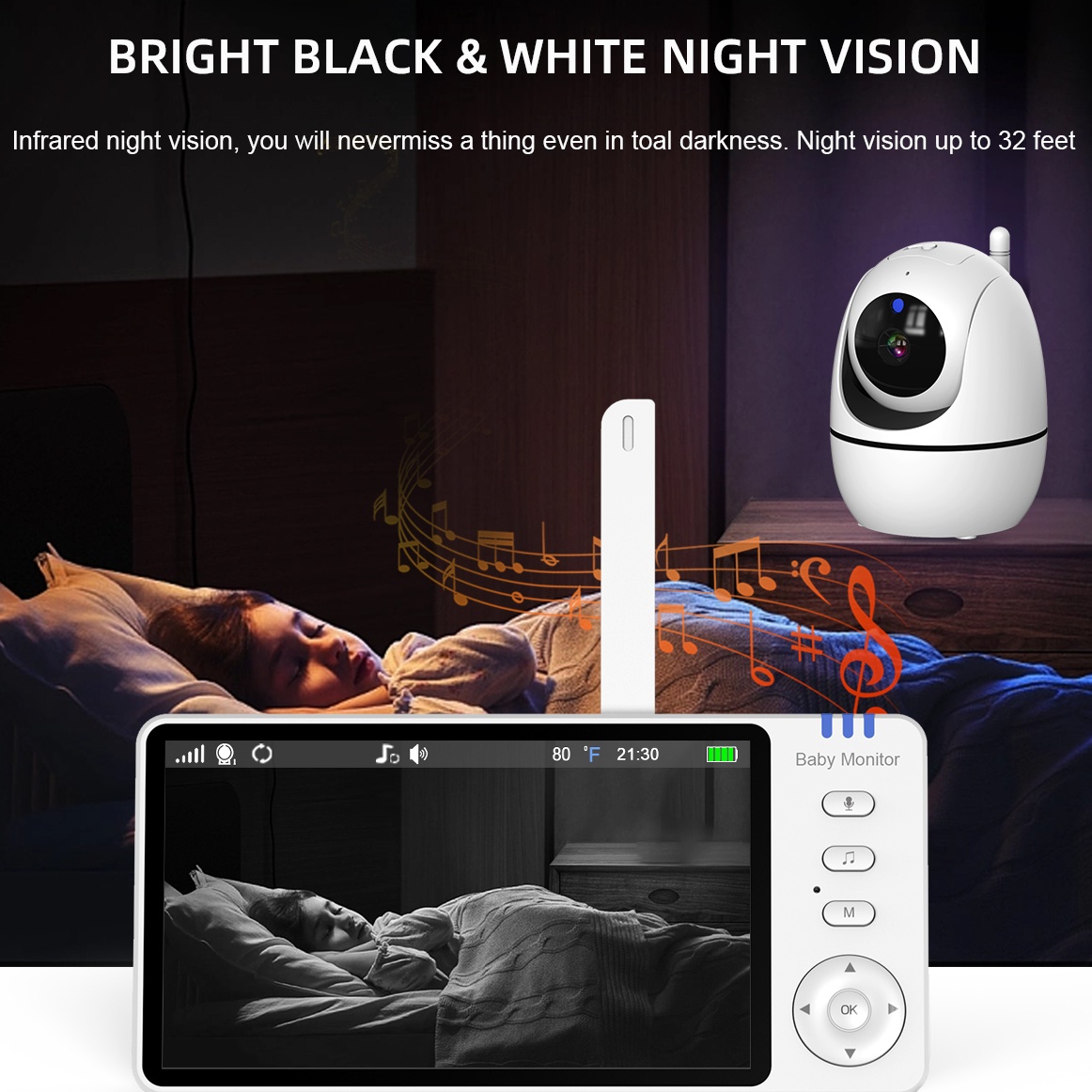 5-Zoll-Video-Babyphone 2,4g dr – Audio Music Network Bewertung und Preis