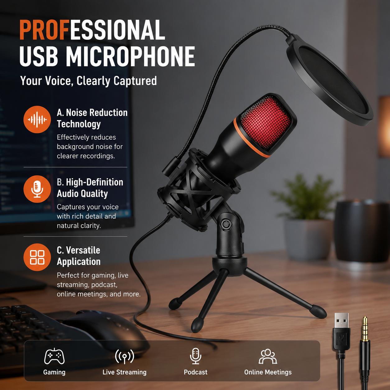 Professionelles Gaming USB Kar – Recording Pop Filter Bewertung und Preis