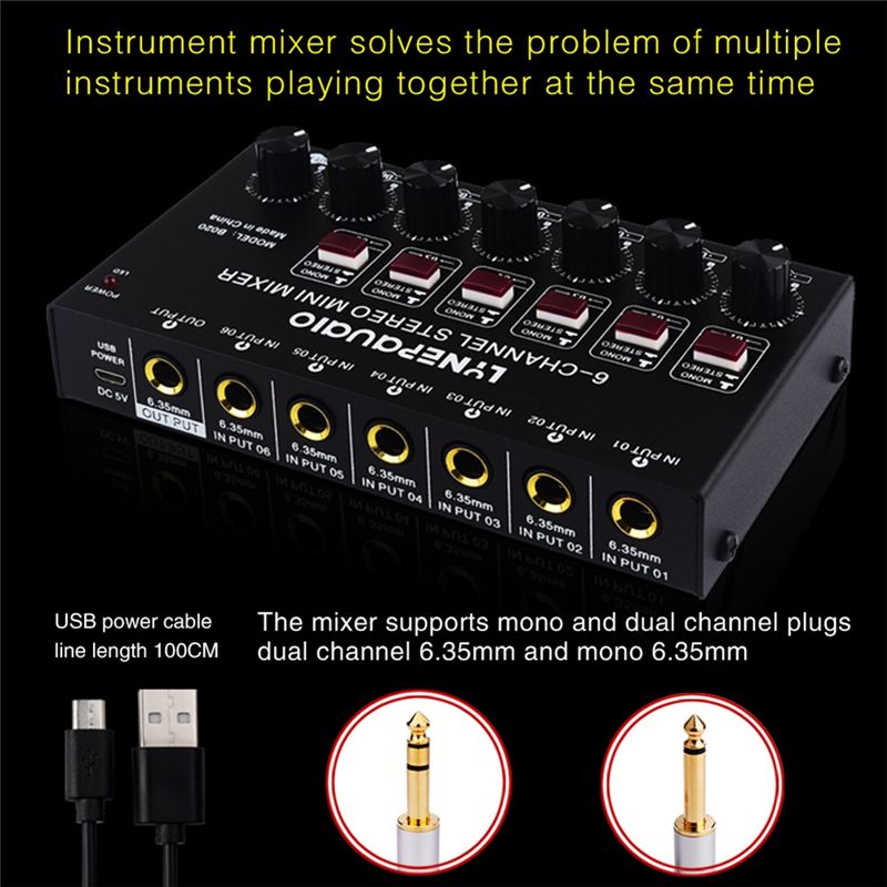 Exquisite-Mini 6-Kanal Stereo- – Audio And Music Mixer Bewertung und Preis